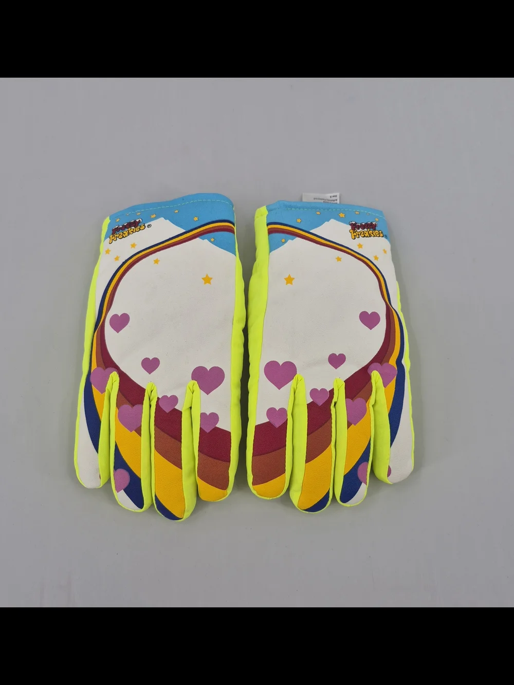 Freezy Freakies Gloves Size Small Neon Hearts Rainbow Winter